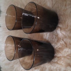 Vintage Italian Handmade Smokey Brown Shot Glasses set of 4